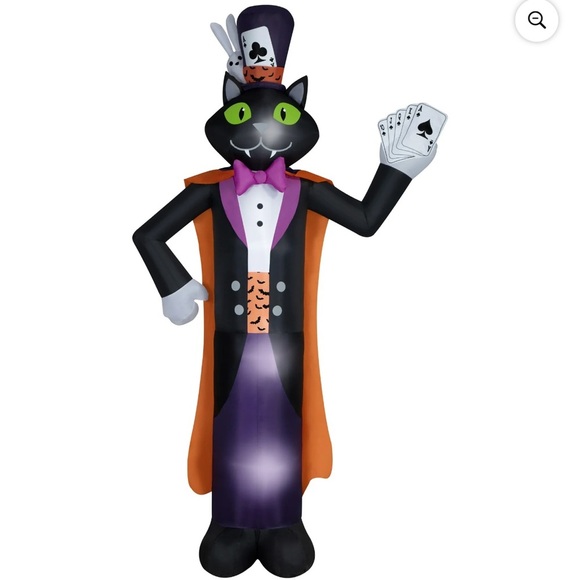 Halloween Giant Magic Cat Airblown Yard Inflatable, 10 ft, by Way To Celebrate - Picture 5 of 6